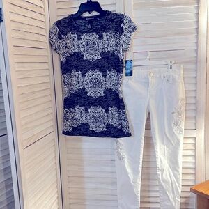 The skinny crop outfit white jeans size small petite